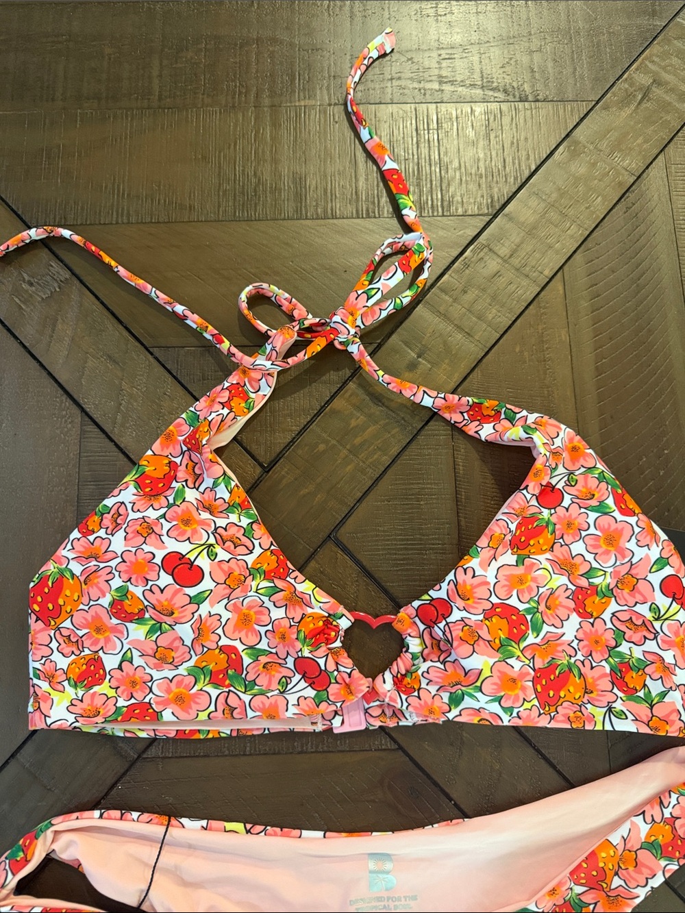 NWT Blackbough Bikini Sz L Thea Top Sz XL Cheeky Bottoms Berry Cherry Set - Picture 6 of 8